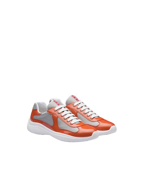 mens orange prada sneakers|authentic men Prada sneakers.